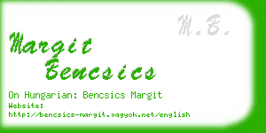 margit bencsics business card